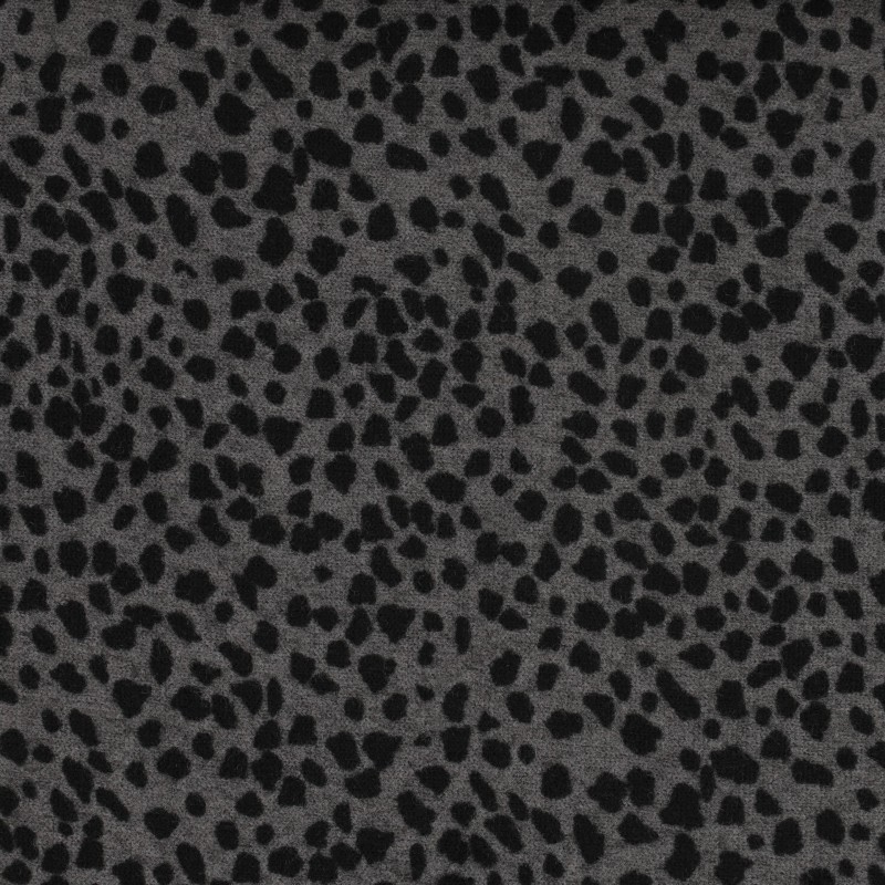Polyester brei met leopard patroon grijs